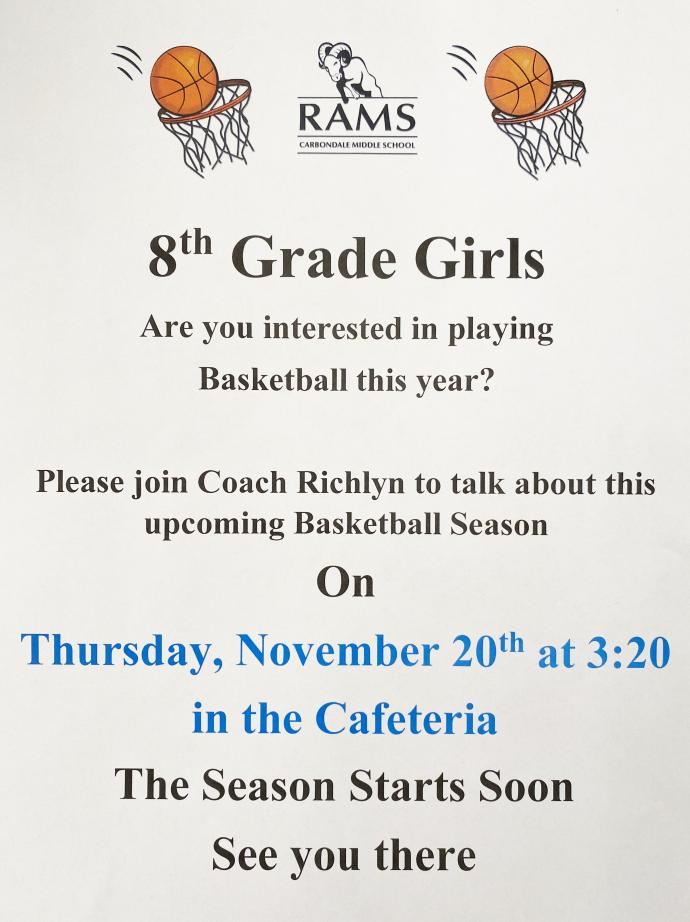 Girls Basketball Info Meeting-  TOMORROW 11/20